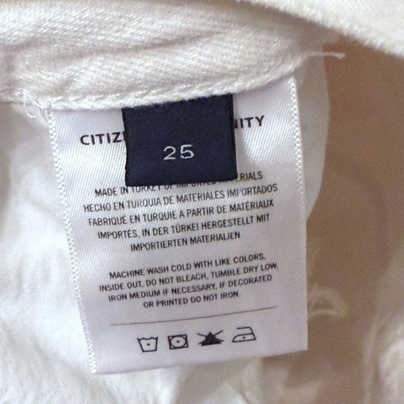 Citizens Of Humanity Annabelle White Denim Shorts Zip High Waist Distressed 25 - Picture 11 of 12